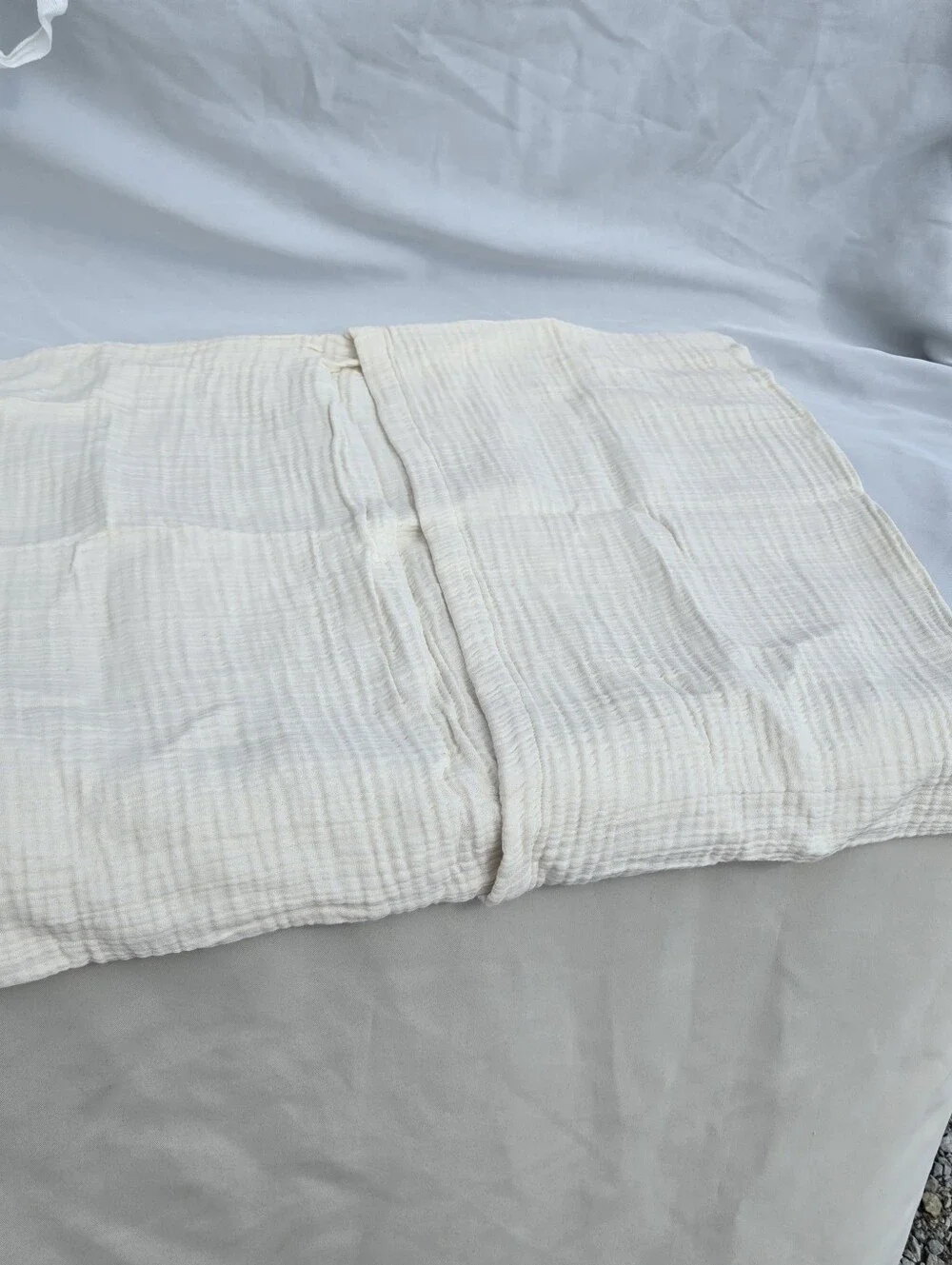 Quince FULL / QUEEN Organic Cotton Gauze Airy Duvet Cover Set & 2 Shams Undyed